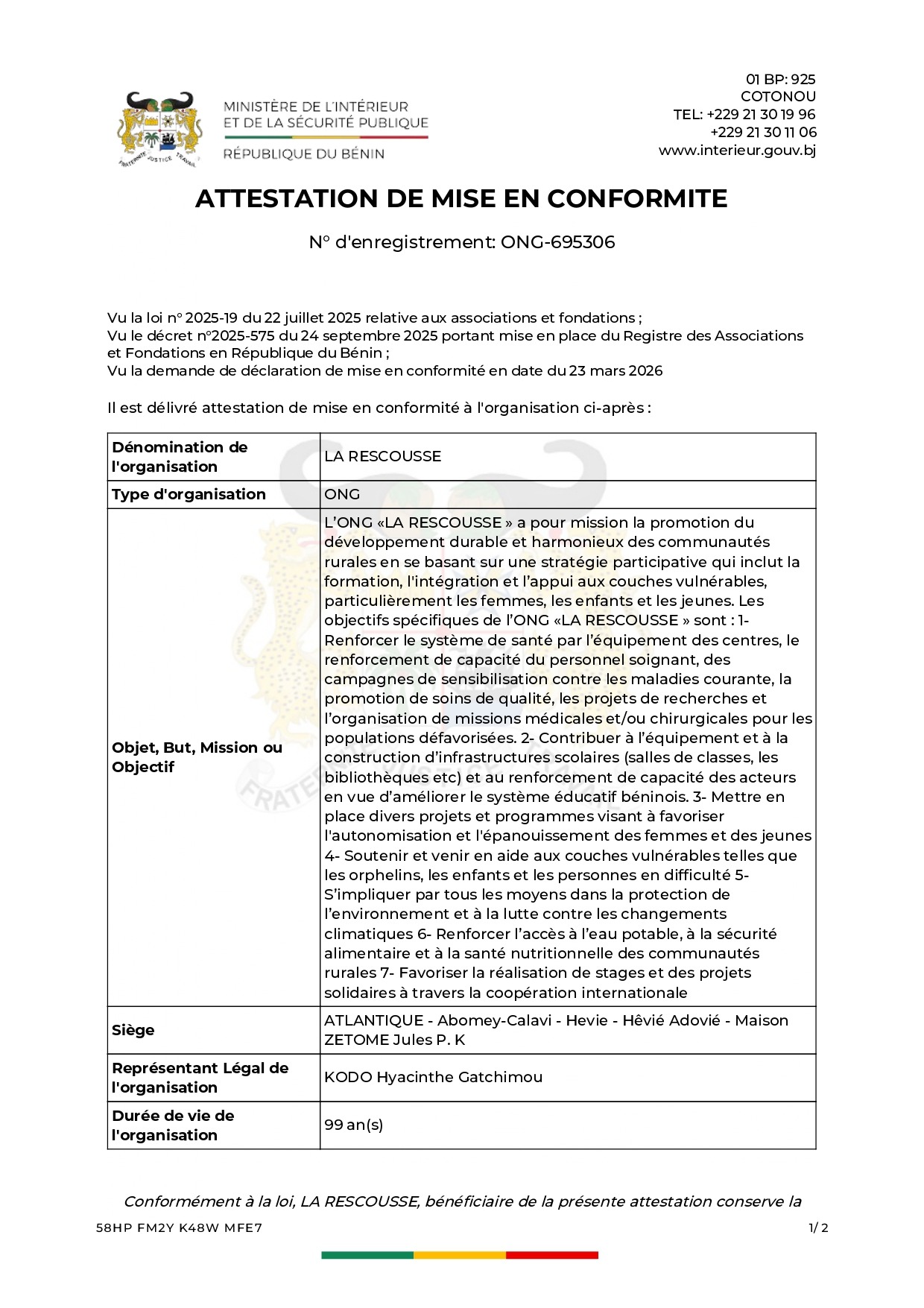 Mise en conformité de La Rescousse avec la loi n°2025-19 : une étape majeure franchie
